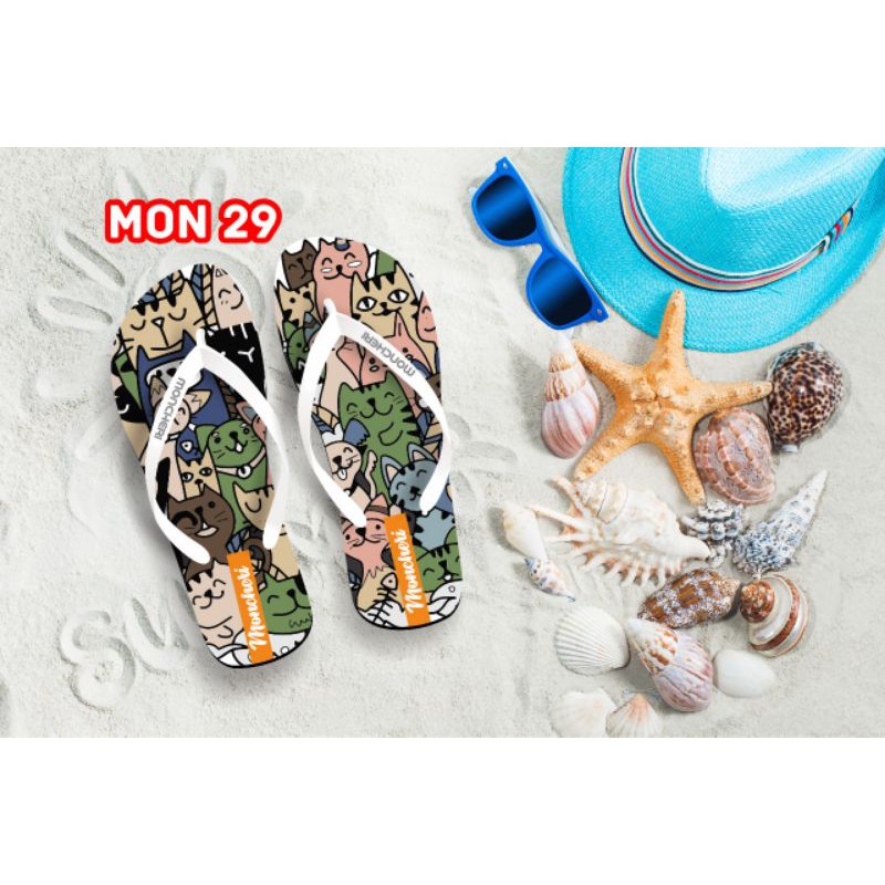 Sandal Jepit Wanita Printing Moncheri MON 29 Sandal Terbaru