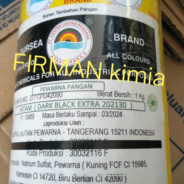 

Pewarna makanan berat 1kg hitam-202130 merk coloursea
