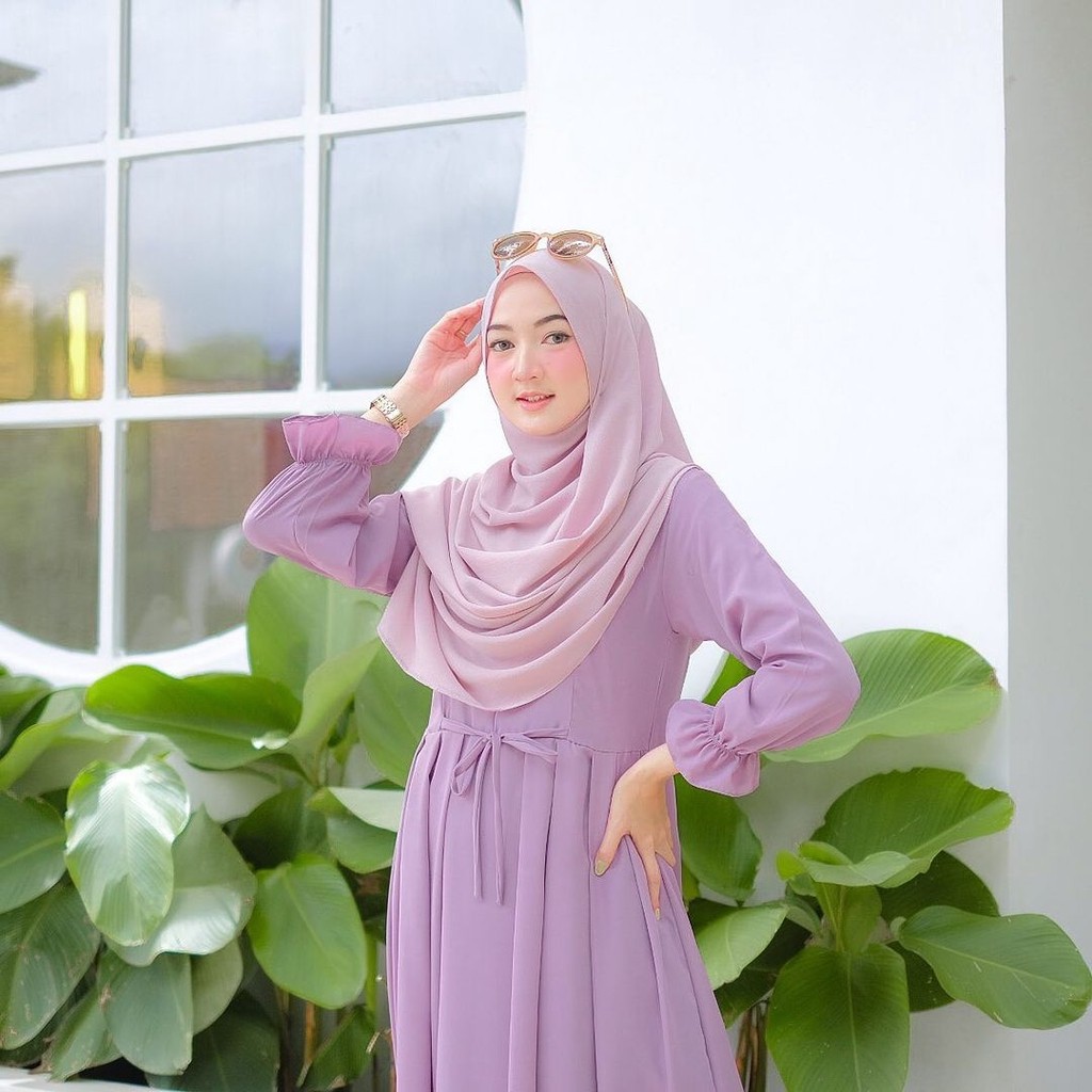 Azura Dress Gamis Muslim Polos Fashion Wanita Terlaris