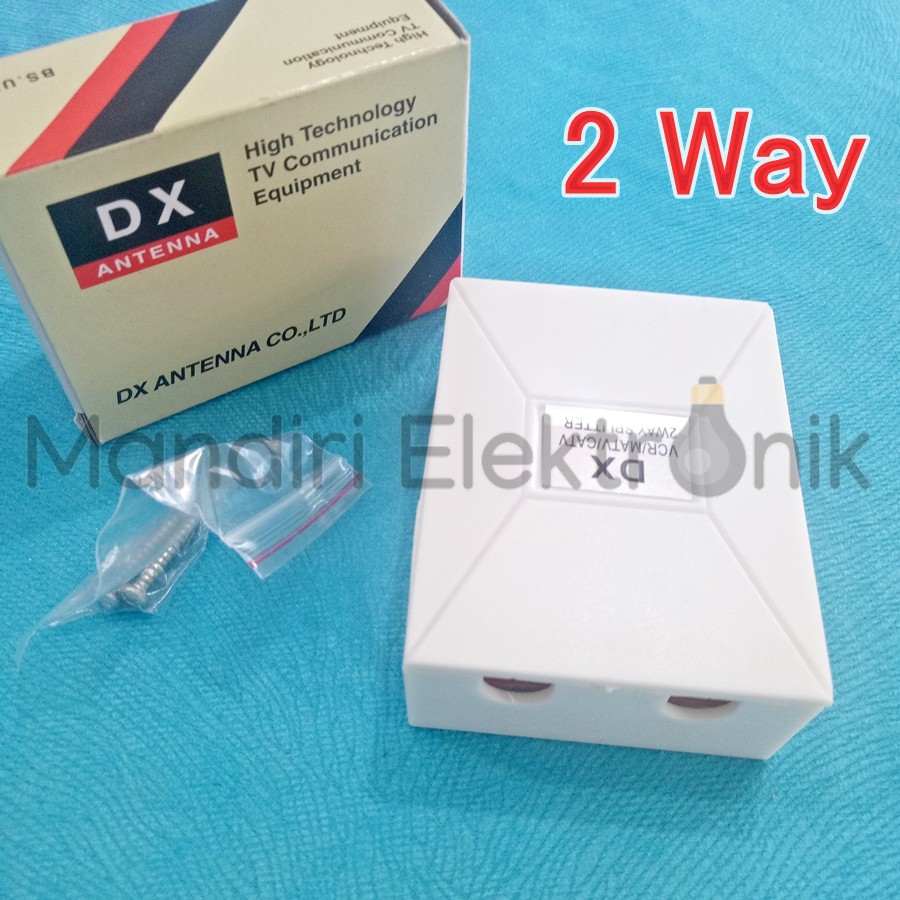 Splitter antena tv cabang 2 way / 1 in 2 out catv signal amplifier dx