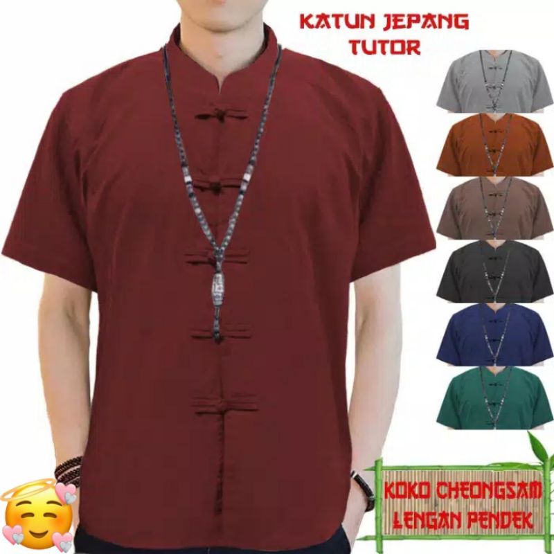 Baju Atasan Koko Pria Lengan Pendek KOKO CHEONGSAM IPMAN TERMURAH TERLARIS