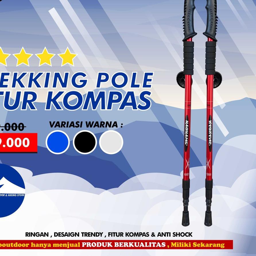 ♝ TONGKAT PENDAKI MENDAKI GUNUNG TRACKING TREKKING TRACKPOLE TREKING POOL POL POLE GAGANG LURUS HIKI