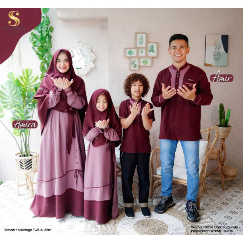 SARIMBIT KELUARGA AMIR AMIRA BY SS HIJAB GAMIS COUPLE SET BAJU MUSLIM LEBARAN