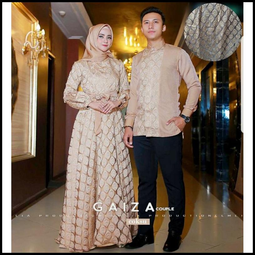 Baju Couple Kondangan Kekinian Modern Kapel Pesta Keluarga Elegan Mewah Pasangan Muslim Pesta Mewah