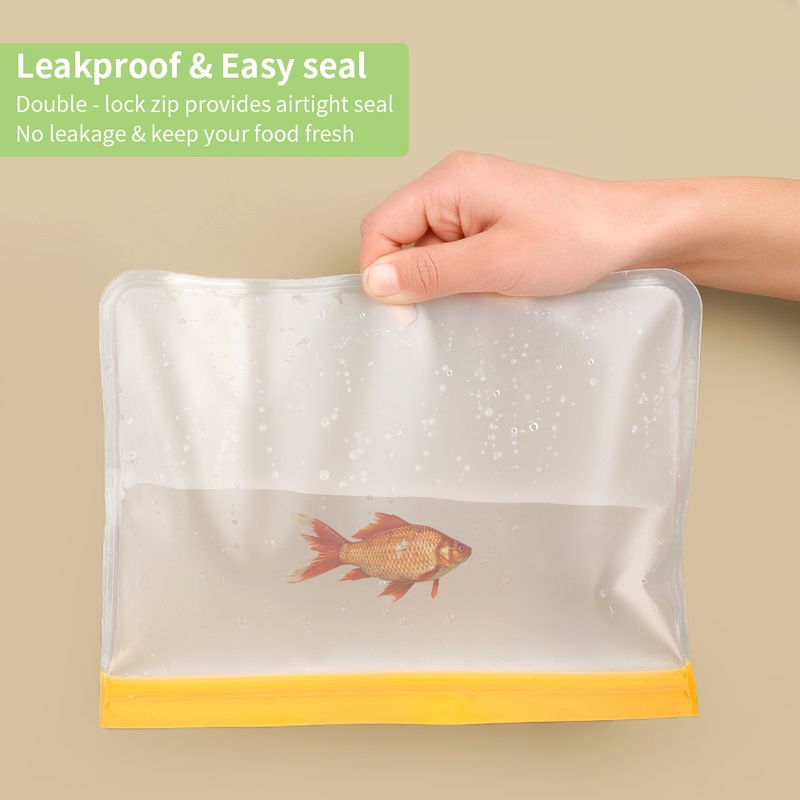 Tas Penyimpanan Makanan Portabel Bahan Peva Dengan Ziplock Segel Untuk Dapur