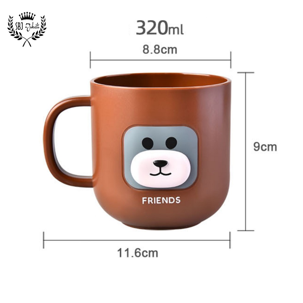 Mug Gelas Cangkir Plastik anak Lucu PP Food Grade BPA FREE 320ml