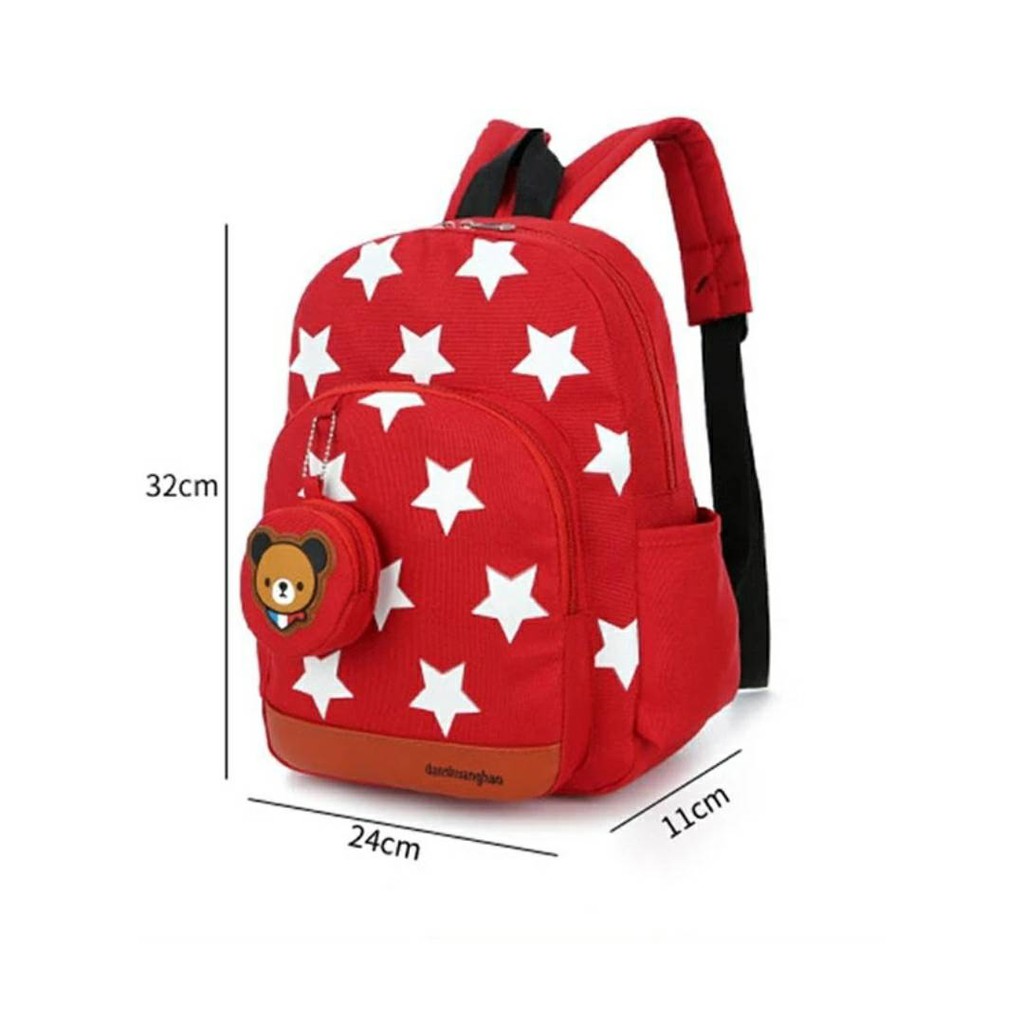 tt_Tas Ransel Anak Sekolah Karakter Fashion Kids Backpack Cute Murah Batam Tas Kanvas import Bintang