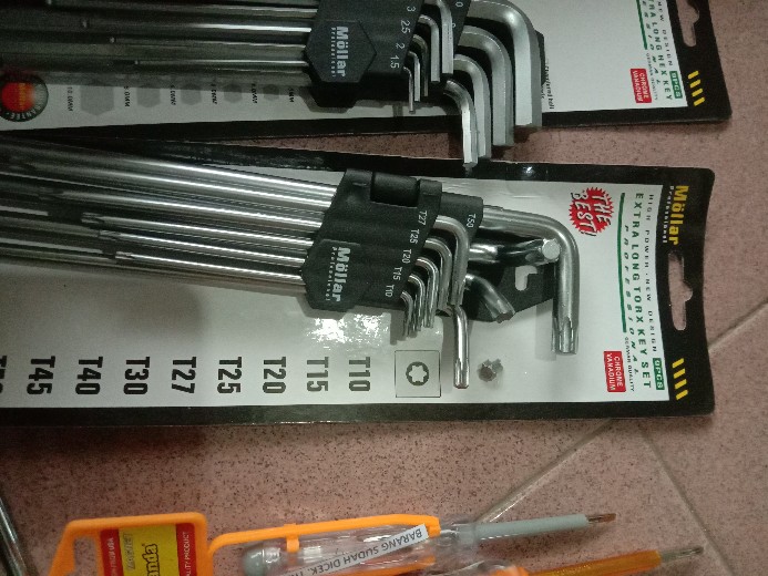 Kunci L Set Panjang 9 Pcs Mollar - Ball End Extra Long Hex Key