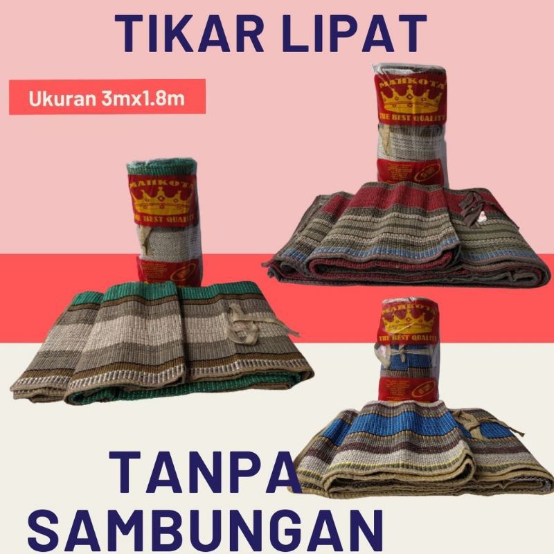 Tikar Lipat Tanpa Sambungan - Tikar Tenun - Tikar Piknik - Tikar Gulung - Tikar Hajatan Tanpa Sambungan Merk Mahkota