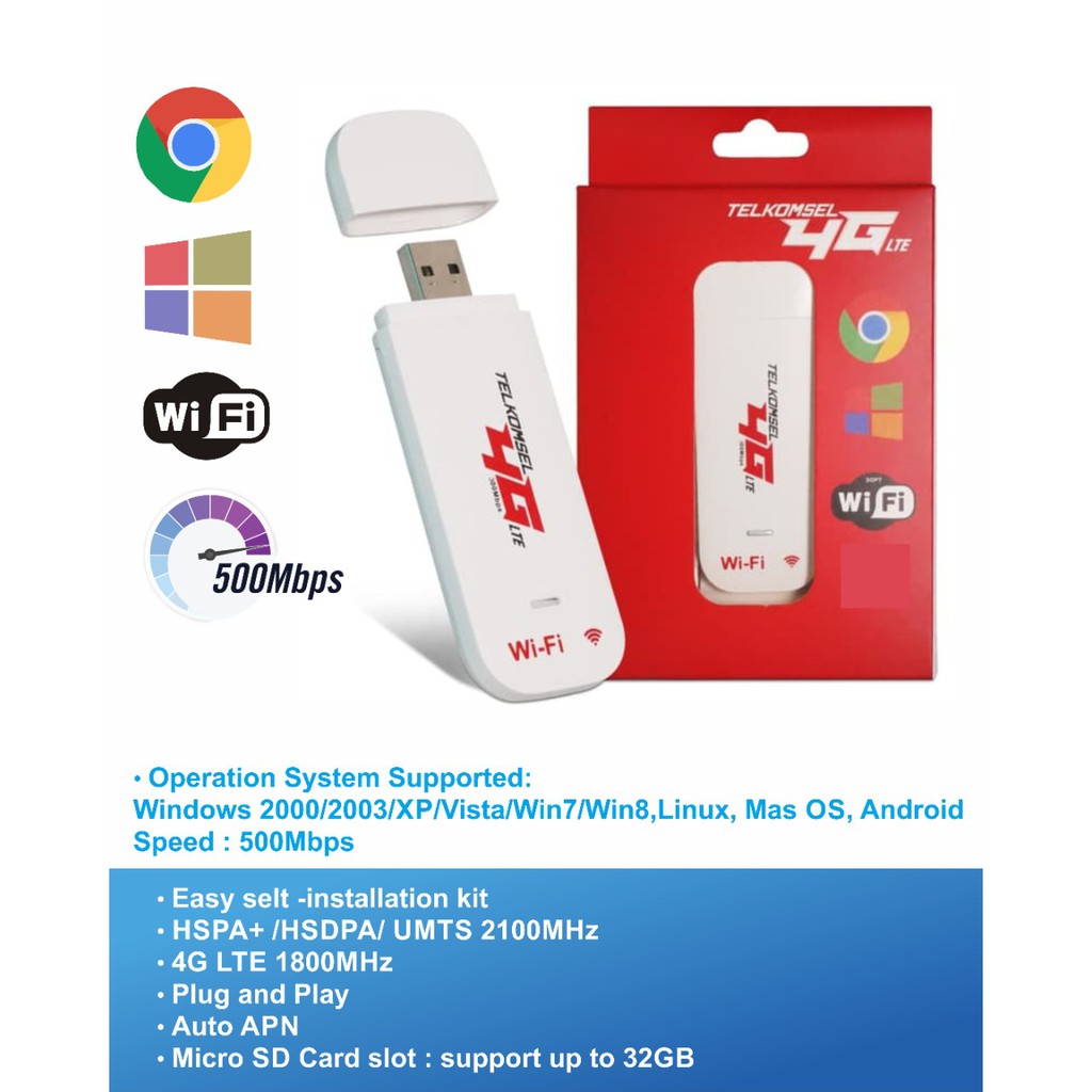 MODEM 4G LTE USB WIFI XIDOL K5188 TELKOMSEL 500MBPS ALL OPERATOR GSM