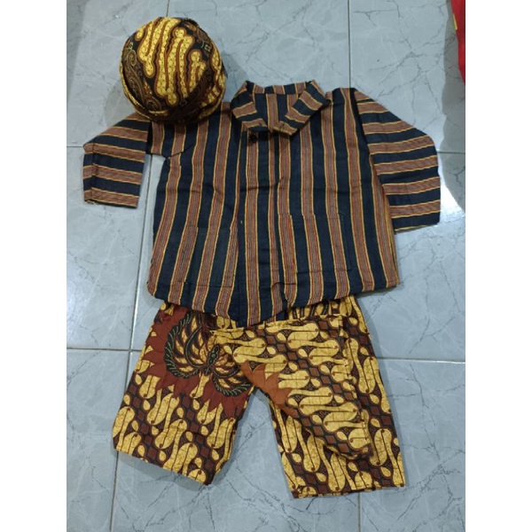 Surjan Lurik Anak Laki-Laki / Set Surjan Lurik Anak