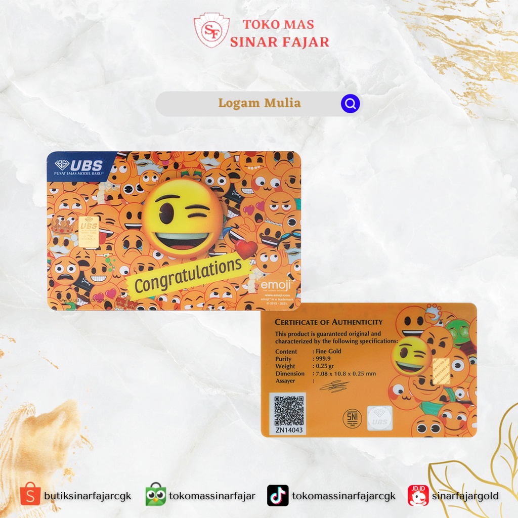 LM UBS EMOJI CONGRATULATIONS 0.25 GR