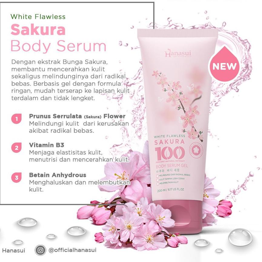 CS1 HANASUI (✔️BPOM) Body Serum Gel 200mL | Aloe Vera Vit C Sakura gel tubuh