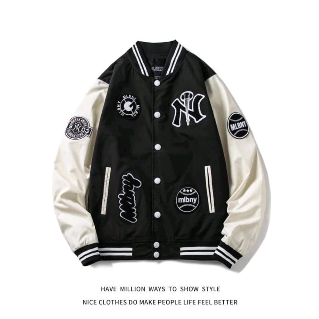 Jaket Varsity Baseball Pria / Varsity Jacket Baseball Vintage M L B-NY Pria Wanita-1