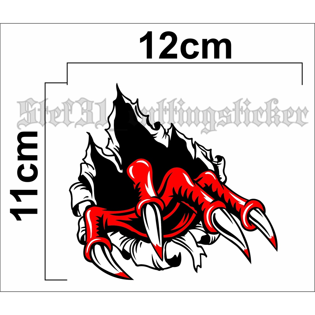 

Stiker cutting gambar cakar monster ukuran kecil