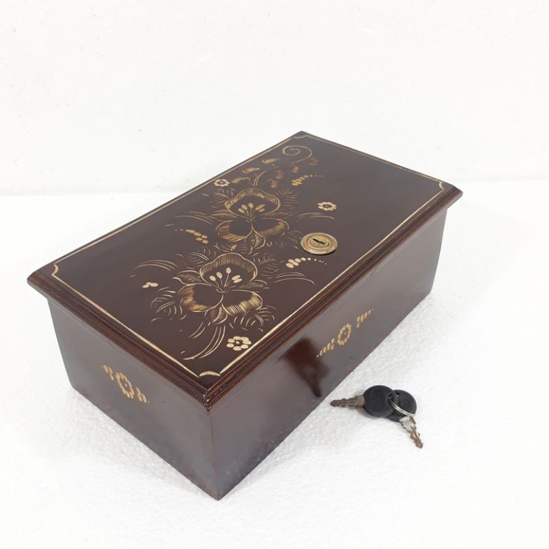 Jual Kotak Wadah Penyimpanan Uang Cukit Kayu Jati