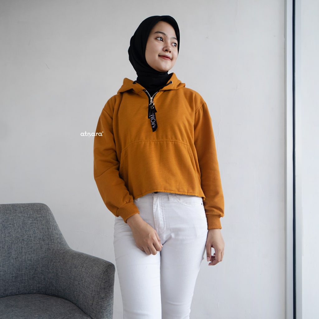 Nara Grosir - Moma Crop l Sweater Hodie Wanita