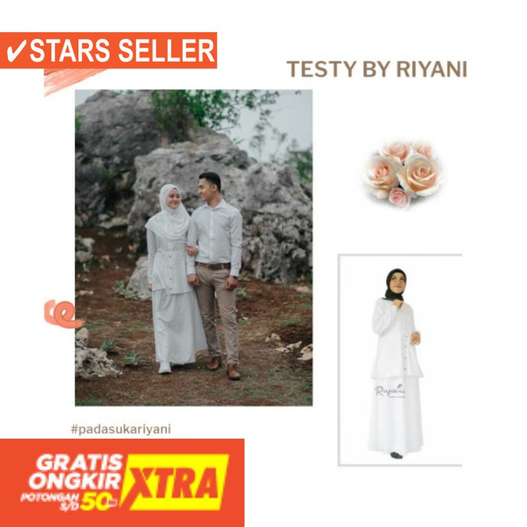 BUSANA MUSLIM PEREMPUAN FASHIONABLE CEWEK CANTIK / GAMIS PUTIH UNIFORM  SERAGAM DINAS KERJA