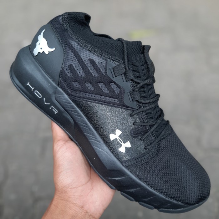 Ready Sepatu Pria Under Armour Project Rock 2 Full Black - Hitam, 39