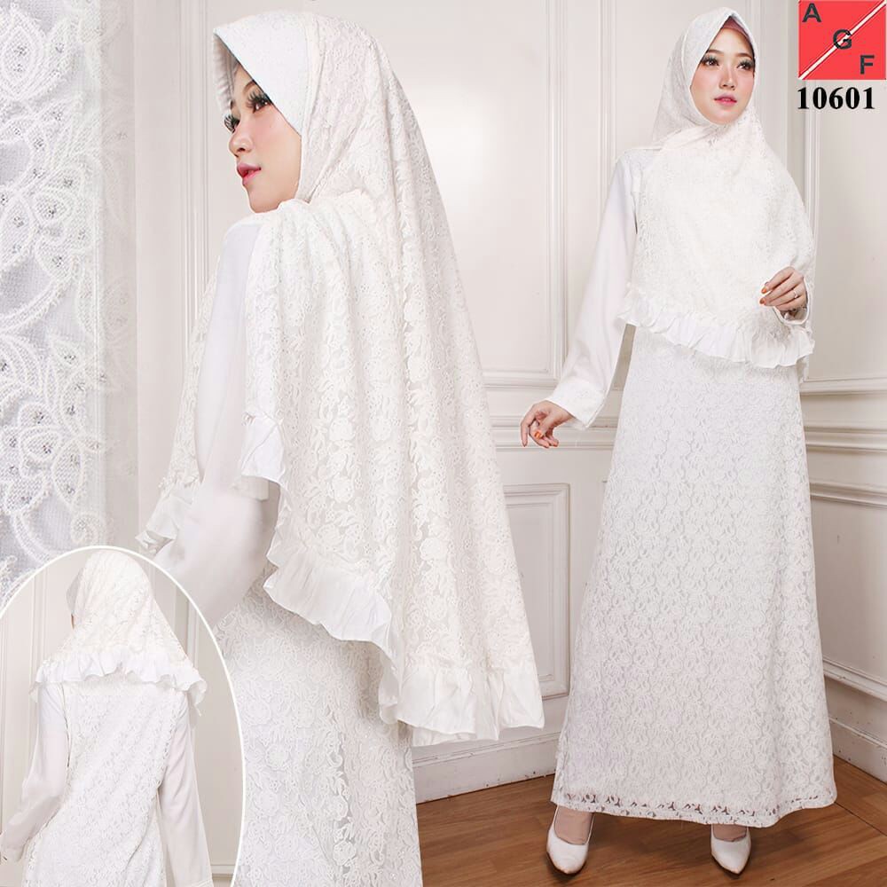 Agnes Baju  Gamis Putih  Gamis Muslim Baju  Lebaran  