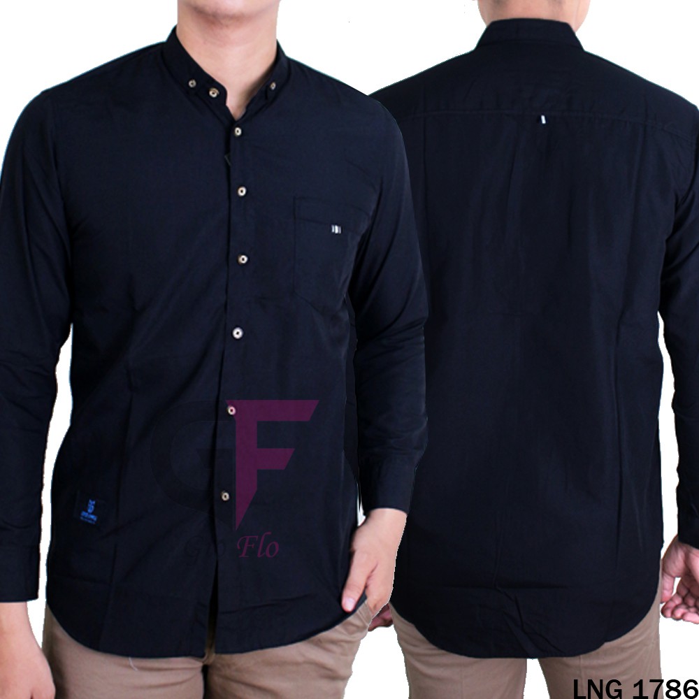 GIOFLO Kemeja Oxford Cowok Lengan Panjang Polos Casual (Banyak Pilihan Warna)