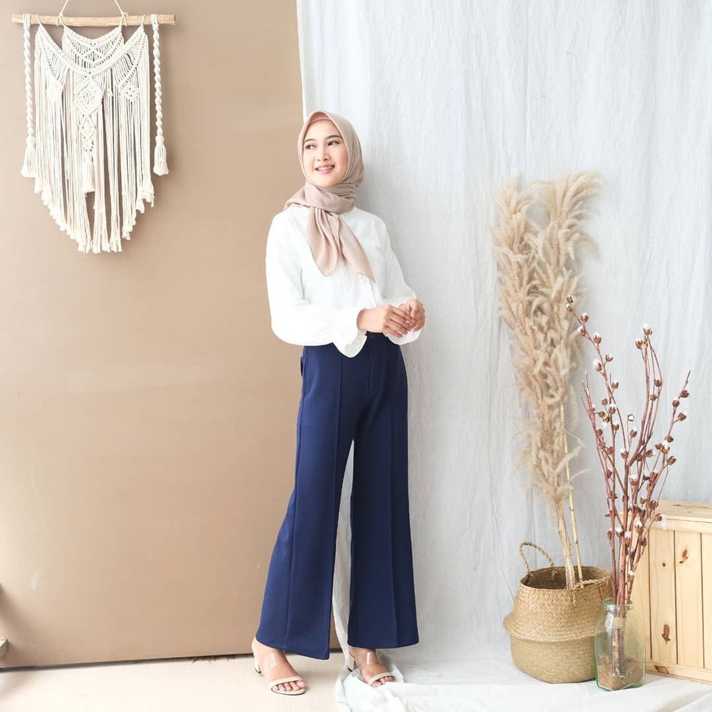 Kulot panjang bahan cranpe Basic Cullotes Crepe Pants Celana Kulot Crepe jumbo