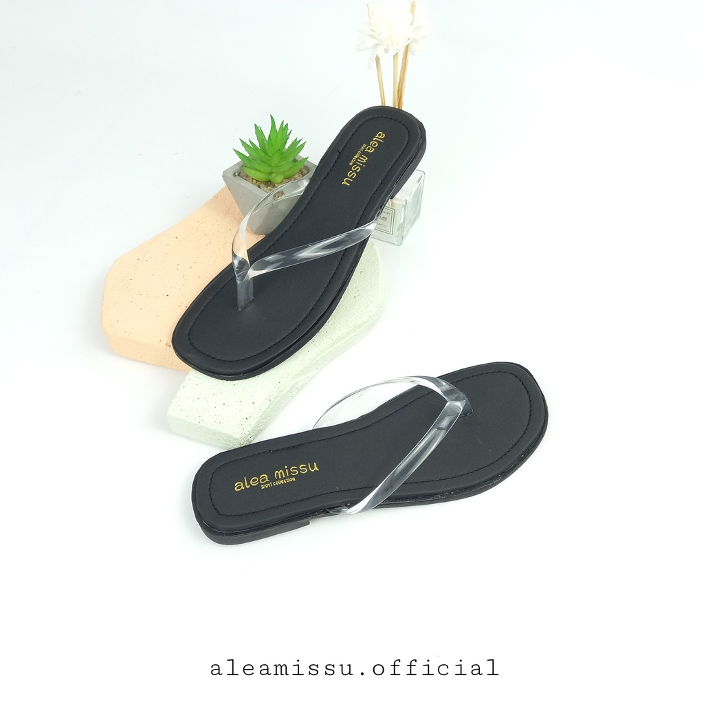 Swalin sandals Jelly Transparan Flat Sandal jepit by aleamissu