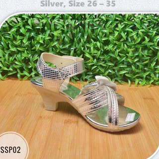 Re5S Sepatu Sandal  Anak  Perempuan Pesta  Gold Silver Usia 2 