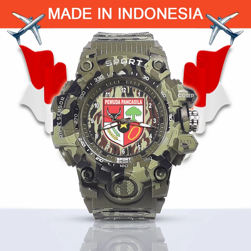 {Istimewa} Jam Tangan Pemuda Pancasila (PP) Loreng Hijau - Water Resistant