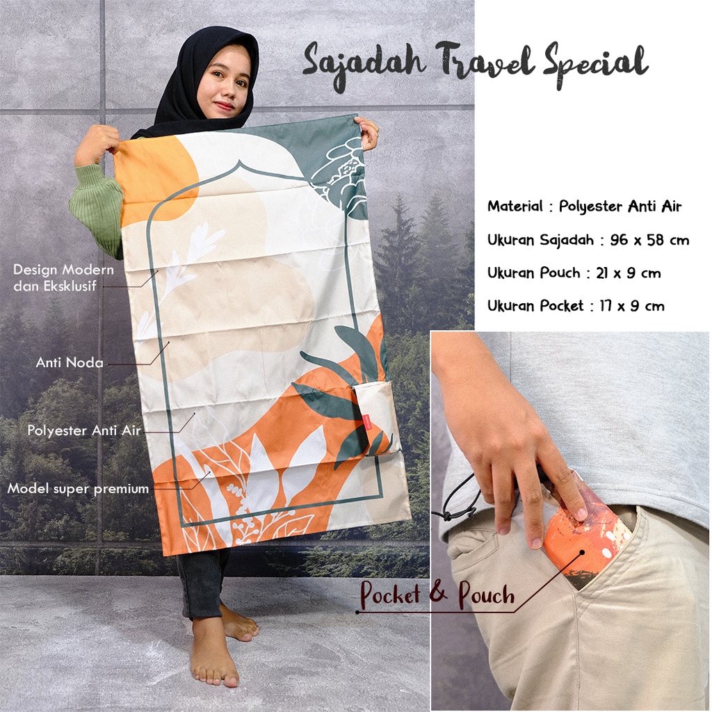 Sajadah Saku Travelling Premium Waterproof Anti Corona Motif Dewasa Pria Wanita Digital Printing Desain Custom