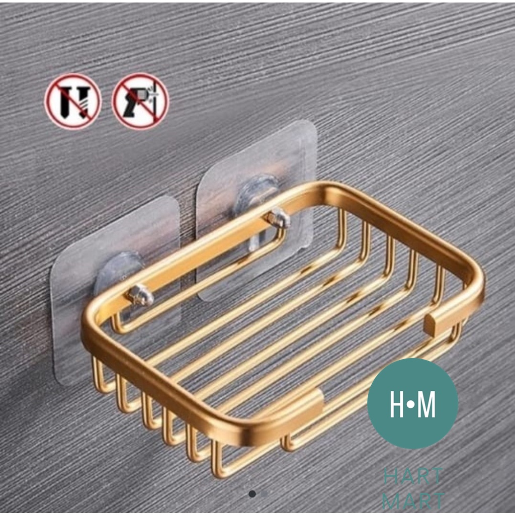 Tempat Sabun Batang Kotak Gold / Tempat Sabun Single Emas