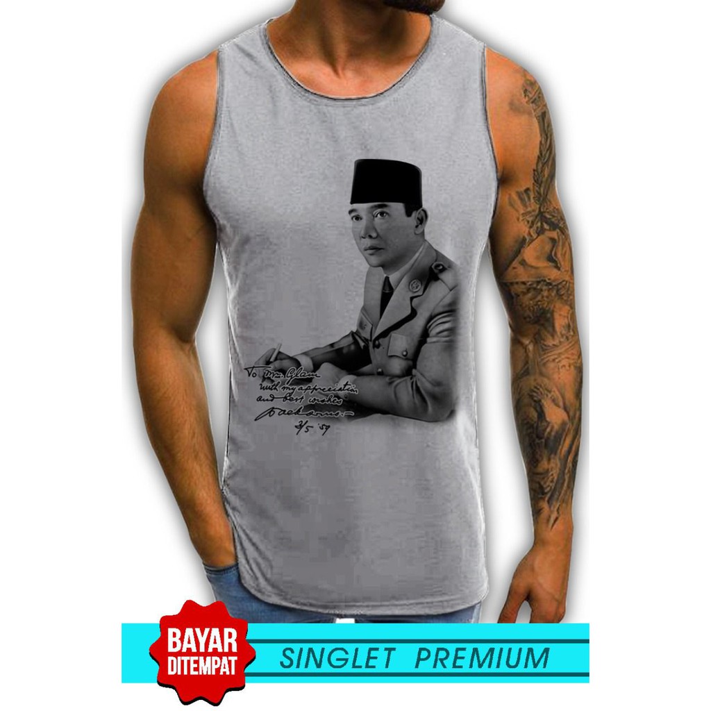 SINGLET LEKBONG PRIA (SOEKARNO) / SINGLET LEKBONG GYM /LEKBONG / SINGLET/KAOS DALAM PRIA/KUTANG