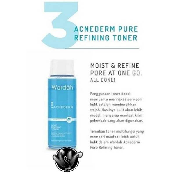 WARDAH ACNEDERM PURE REFINING TONER/WARDAH/ACNEDERM/ACNEDERM SERIES/TONER WARDAH/TONER WAJAH/ TONER
