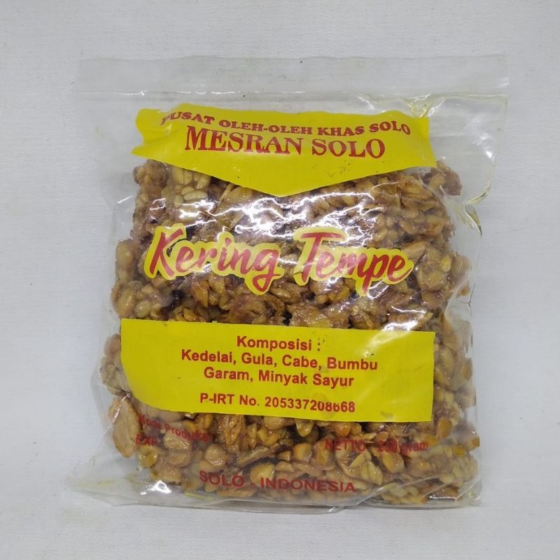 

Kering Tempe Oleh Oleh Solo Mesran Enak 250gr