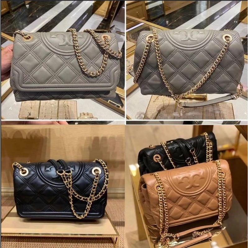 tory burch soft fleming 27 bluewood original bag tas asli tb authentic