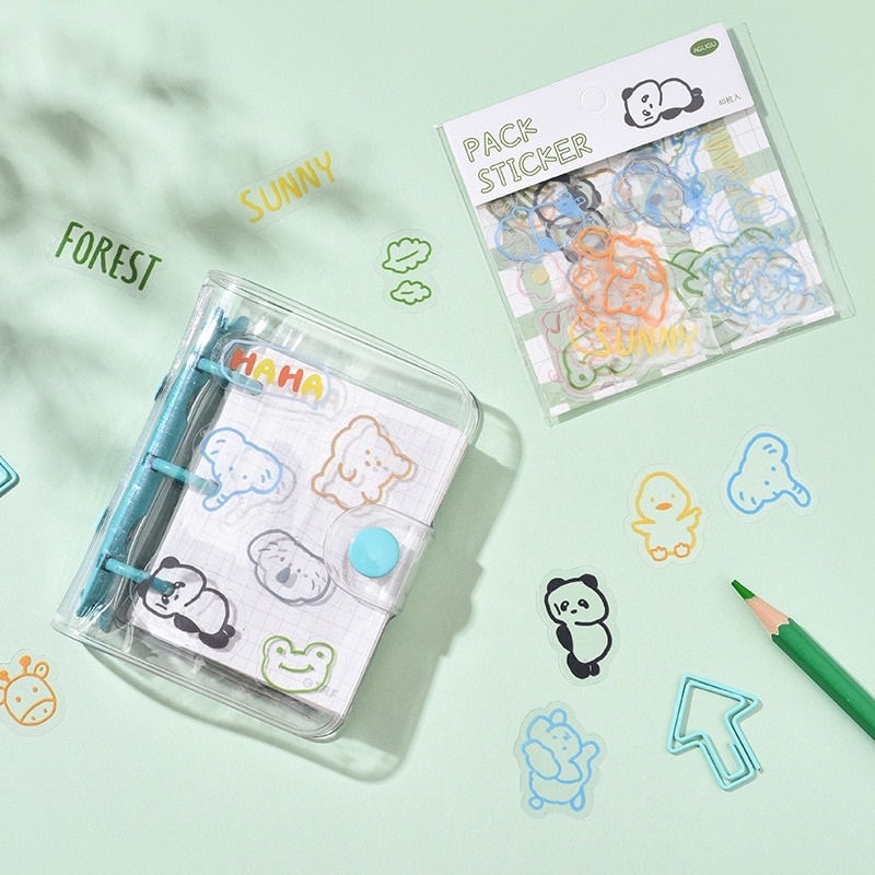 

1 pack sticker kiss cut motif karakter lucu ala korea panda winter karakter lucu untuk stiker jurnal DIY botol minum alat tulis lemari kotak makan murah lucu PET kawaii imut cute