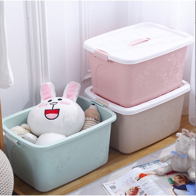 FUTAKO Kotak Penyimpanan dengan Penutup Storage Box Baju Ukuran L (38*28*24) 20 LITER