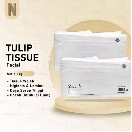 Tulip Facial Tissue 2 Ply 1000 gr /1 Kg Tisu Wajah Non Perfumed