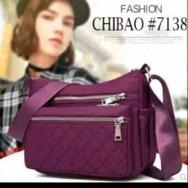 Tas Wanita Import Slempang Chibao  Bordir Bahan Parasut