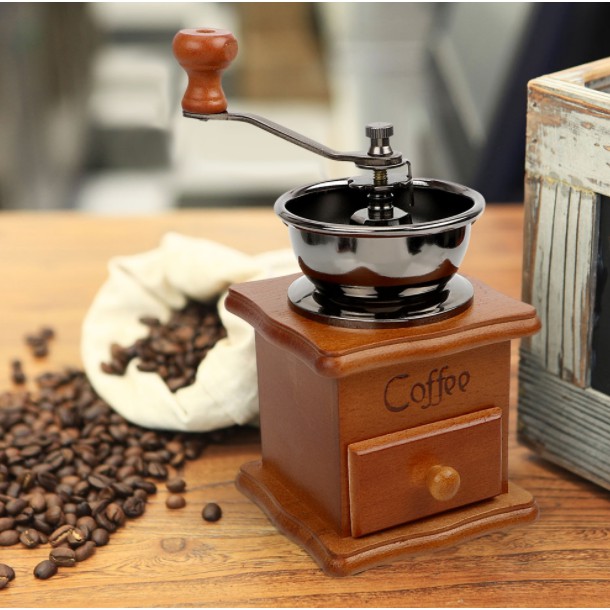 Mrosaa Alat Penggiling Kopi Manual Coffee Grinder - 16290 - Brown