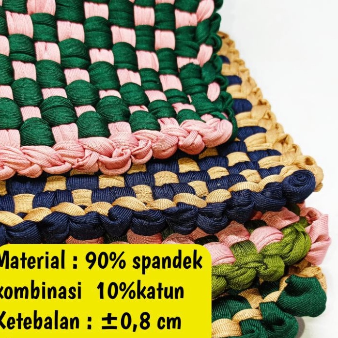 KESET SULAM MURAH/KESET ANYAM DARI BAHAN KAOS/EMEN UKURAN 52X35 CM