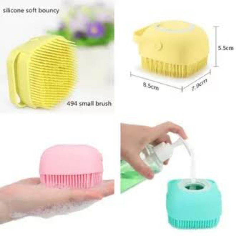 SPONGE MANDI SILIKON SIKAT BADAN DISPENSER SHOWER BRUSH SILICONE