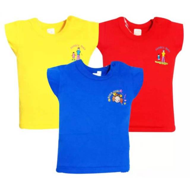 3 Helai Kaos Oblong Bayi Perempuan 3-12 Bulan Katun FK