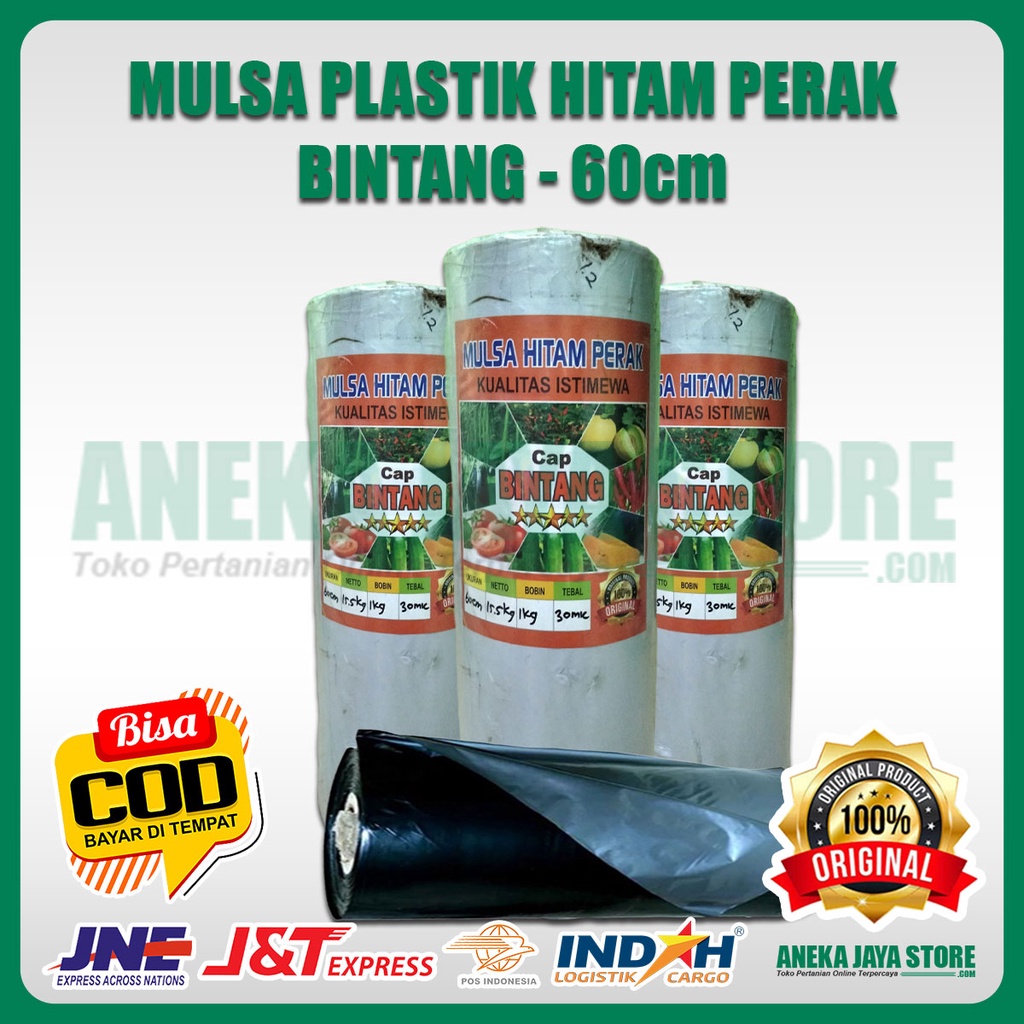 Mulsa Plastik Hitam Perak BINTANG 60cm - 480 Meter