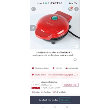 cinseer mini maker waffle / preloved mini maker mesin pembuat waffle second