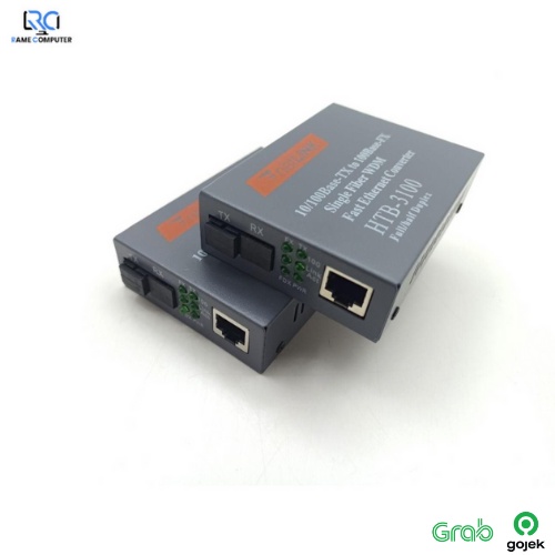 HTB3100 A+B Fiber Optic Optical Media Converter HTB-3100 Netlink 10/100Mbps RJ45 Single Mode 25KM