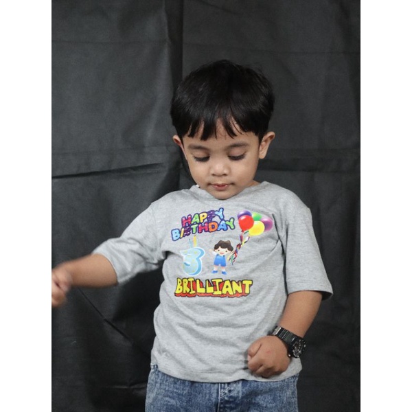 KAOS ANAK CUSTOM ULANGTAHUN (DESAIN SUKA-SUKA)