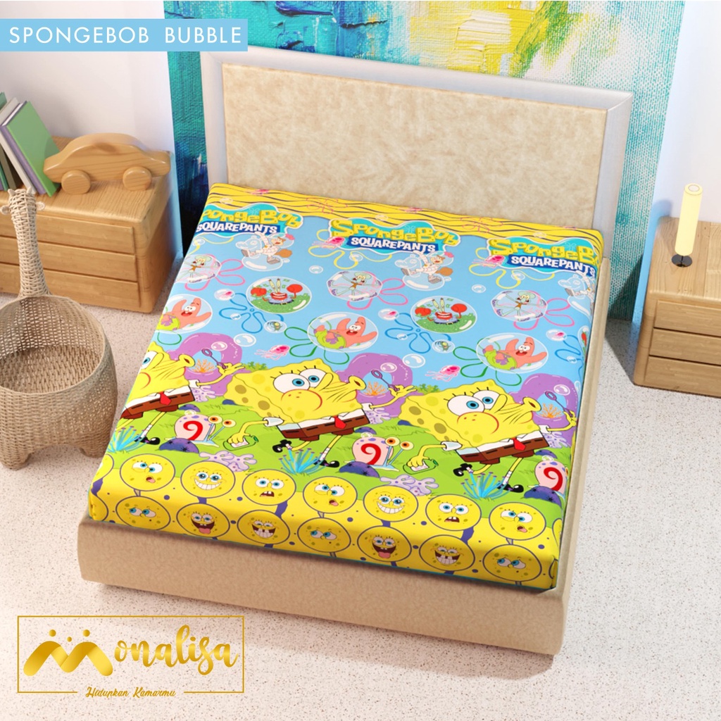 SPREI WATERPROOF MONALISA MOTIF KARAKTER UKURAN 180X200,160x200-7