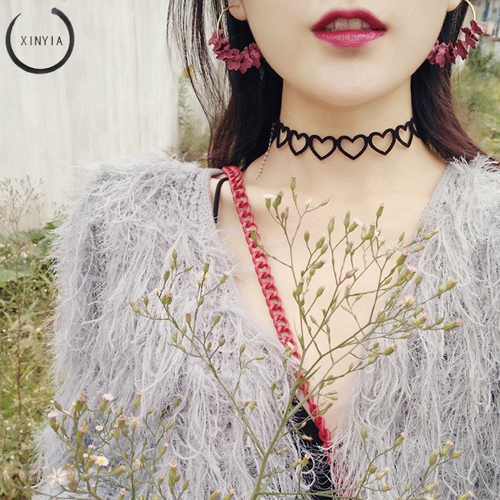 Anting korea Temperament Women's Fabric Flower Flash Anting Panjang