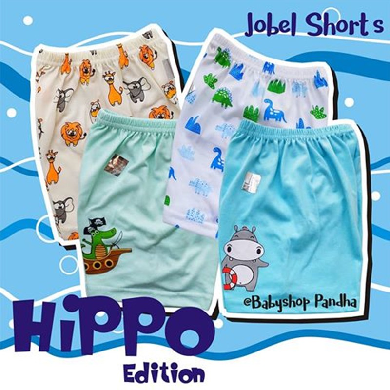 Jobel Shorts Hippo edition Boy 4Pcs Celana Pendek Anak Laki Laki